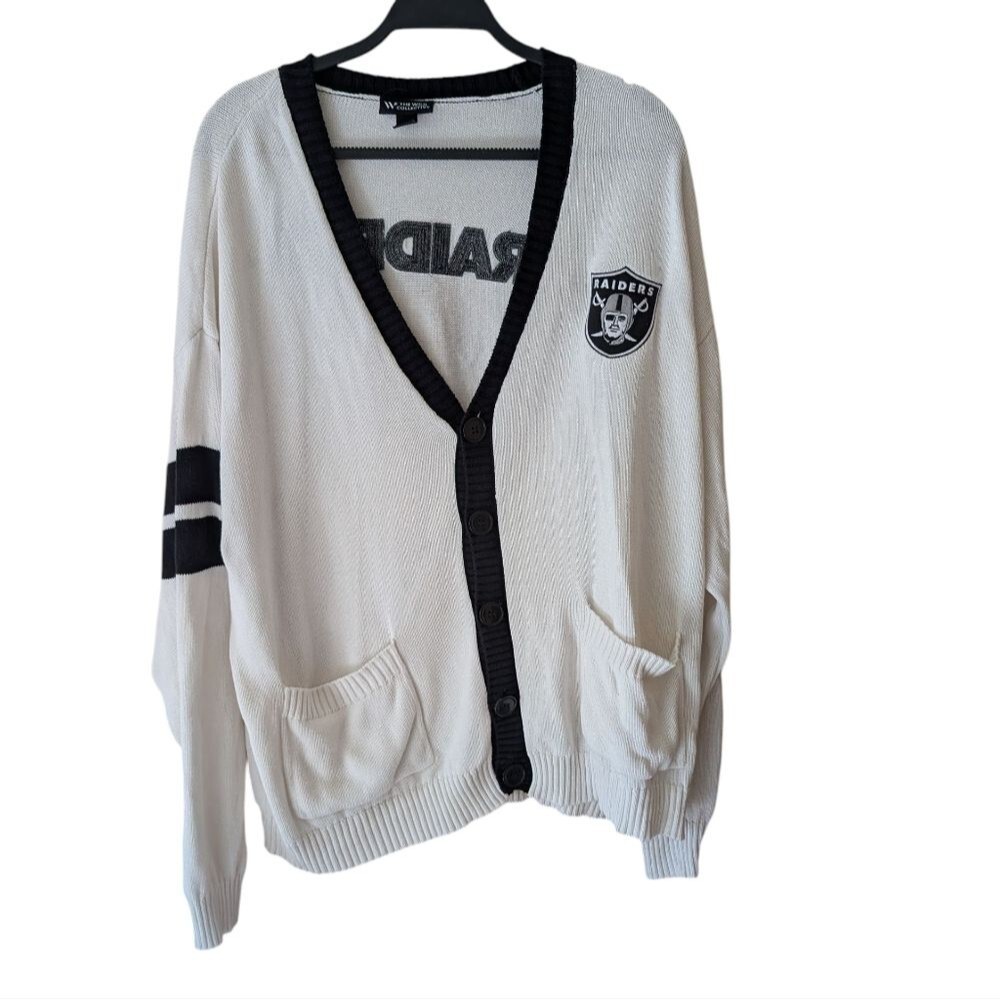The‎ Wild Collective Las Vegas Raiders Football   Gameday Cardigan Size XL